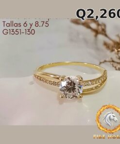 Anillo de compromiso de oro italiano 10k — G1351-130
