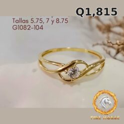 Anillo de compromiso de oro italiano 10k — G1082-104