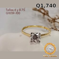 Anillo de compromiso de oro italiano 10k — G1039-100