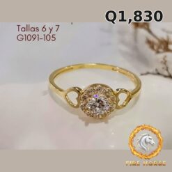 Anillo de compromiso de oro italiano 10k — G1091-105