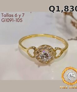 Anillo de compromiso de oro italiano 10k — G1091-105
