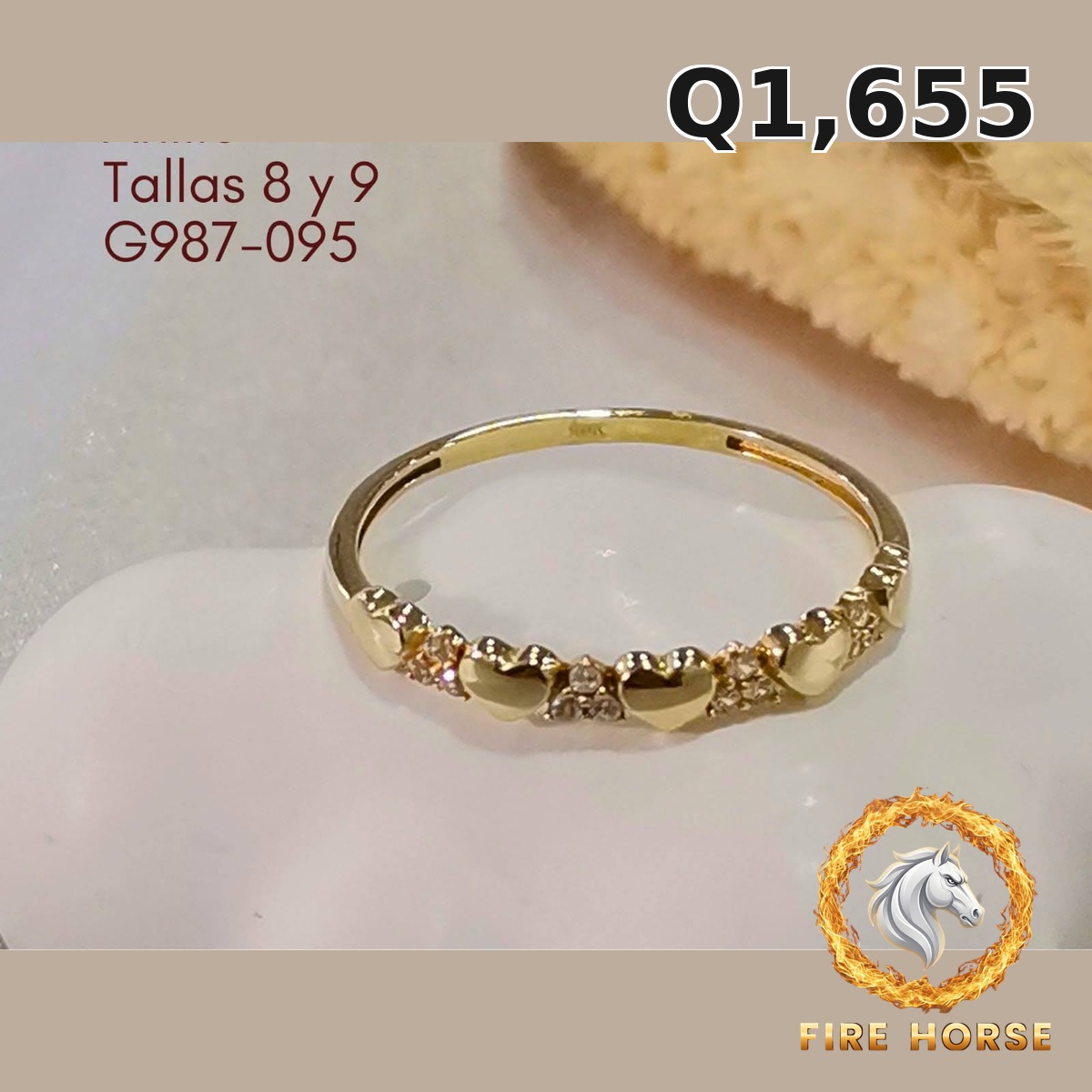 Anillo de oro italiano 10k — G987-095