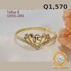 Anillo de 15 años de oro italiano 10k — G935-090