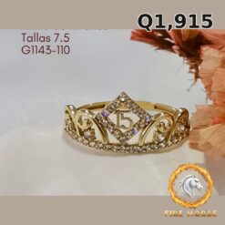 Anillo de 15 años de oro italiano 10k — G1143-110