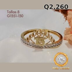 Anillo de 15 años de oro italiano 10k — G1351-130
