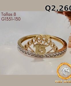Anillo de 15 años de oro italiano 10k — G1351-130