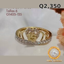 Anillo de 15 años de oro italiano 10k — G1403-135