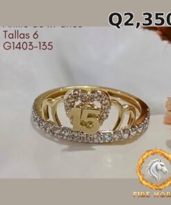 Anillo de 15 años de oro italiano 10k — G1403-135