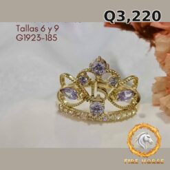 Anillo de 15 años de oro italiano 10k — G1923-185