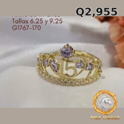 Anillo de 15 años de oro italiano 10k — G1767-170