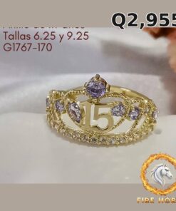 Anillo de 15 años de oro italiano 10k — G1767-170