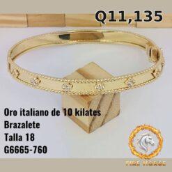 Brazalete de oro italiano 10k — G6665-760