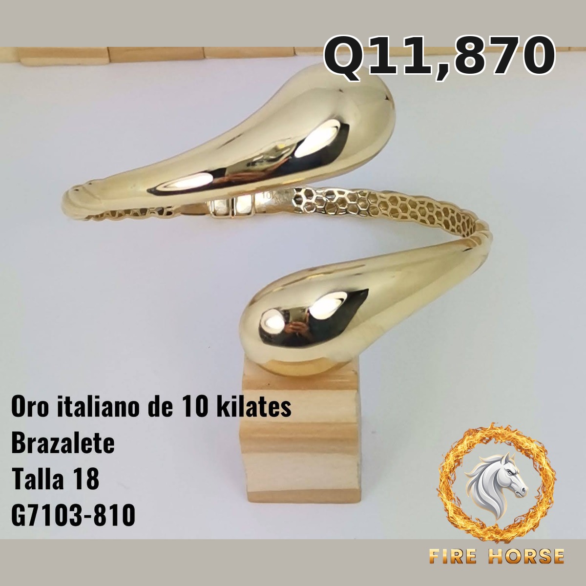Brazalete de oro italiano 10k — G7103-810