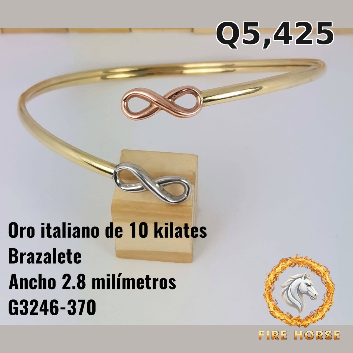 Brazalete de oro italiano 10k — G3246-370