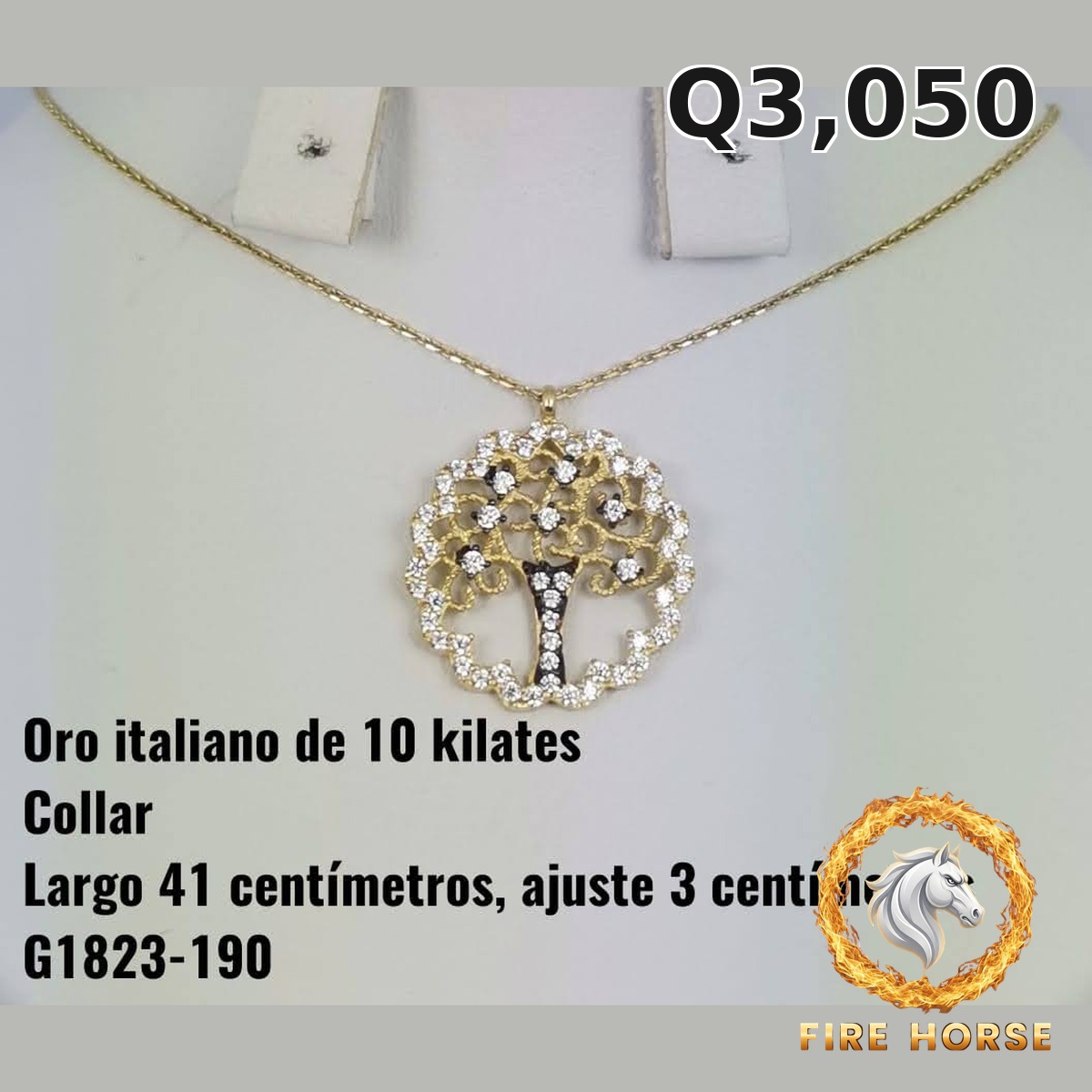 Collar de oro italiano 10k — G1823-190