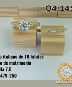 Dúo de matrimonio de oro italiano 10k — G2479-250