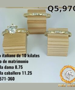 Trío de matrimonio de oro italiano 10k — G3571-360