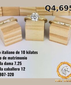 Trío de matrimonio de oro italiano 10k — G2807-320