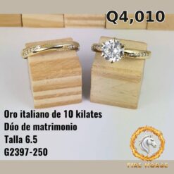 Dúo de matrimonio de oro italiano 10k — G2397-250