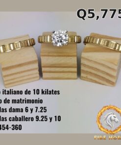 Trío de matrimonio de oro italiano 10k — G3454-360