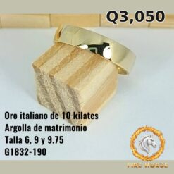 Argolla de matrimonio de oro italiano 10k — G1823-190
