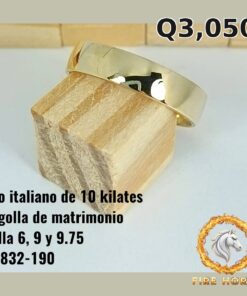 Argolla de matrimonio de oro italiano 10k — G1823-190