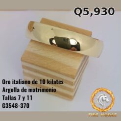 Argolla de matrimonio de oro italiano 10k — G3548-370