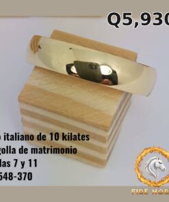 Argolla de matrimonio de oro italiano 10k — G3548-370
