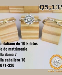 Trío de matrimonio de oro italiano 10k — G3071-320