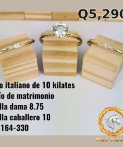 Trío de matrimonio de oro italiano 10k — G3164-330