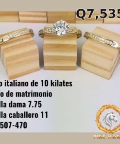Trío de matrimonio de oro italiano 10k — G4507-470