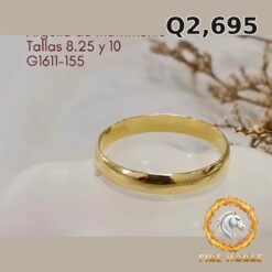 Argolla de matrimonio de oro italiano 10k — G1611-155