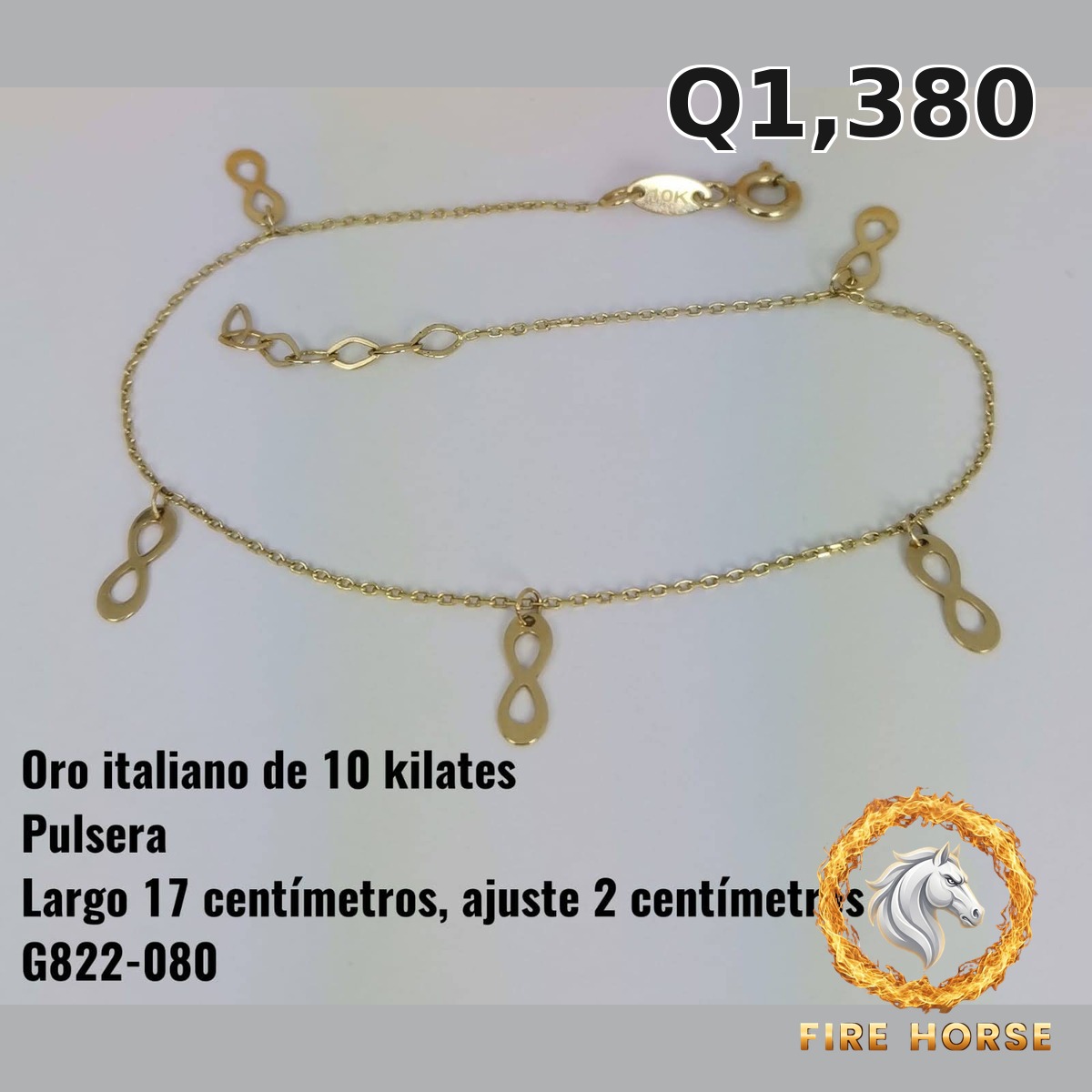 Pulsera de oro italiano 10k — G822-080