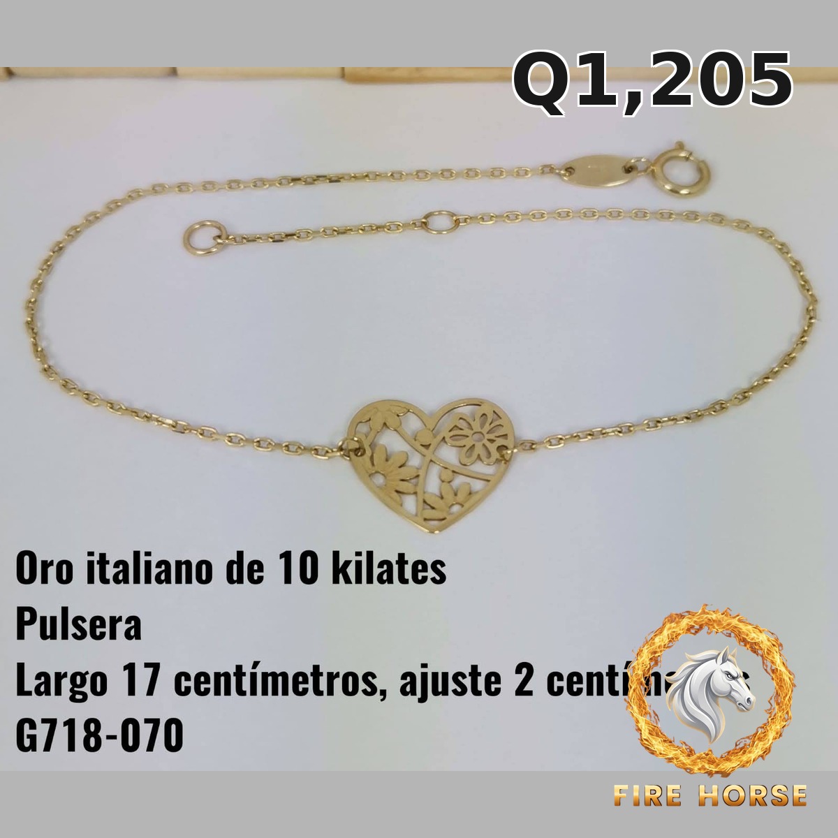 Pulsera de oro italiano 10k — G718-070