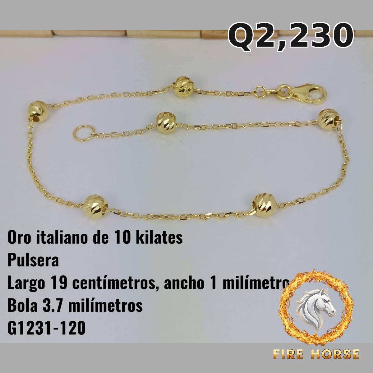 Pulsera de oro italiano 10k — G1331-130