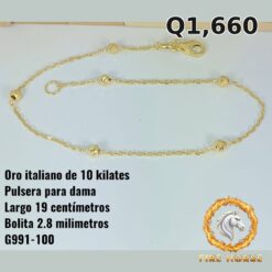 Pulsera para dama de oro italiano 10k — G991-100