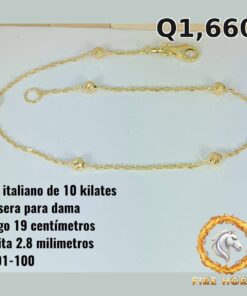 Pulsera para dama de oro italiano 10k — G991-100