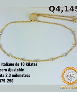 Pulsera ajustable de oro italiano 10k — G2479-250