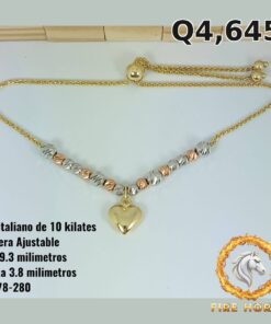 Pulsera ajustable de oro italiano 10k — G2778-280
