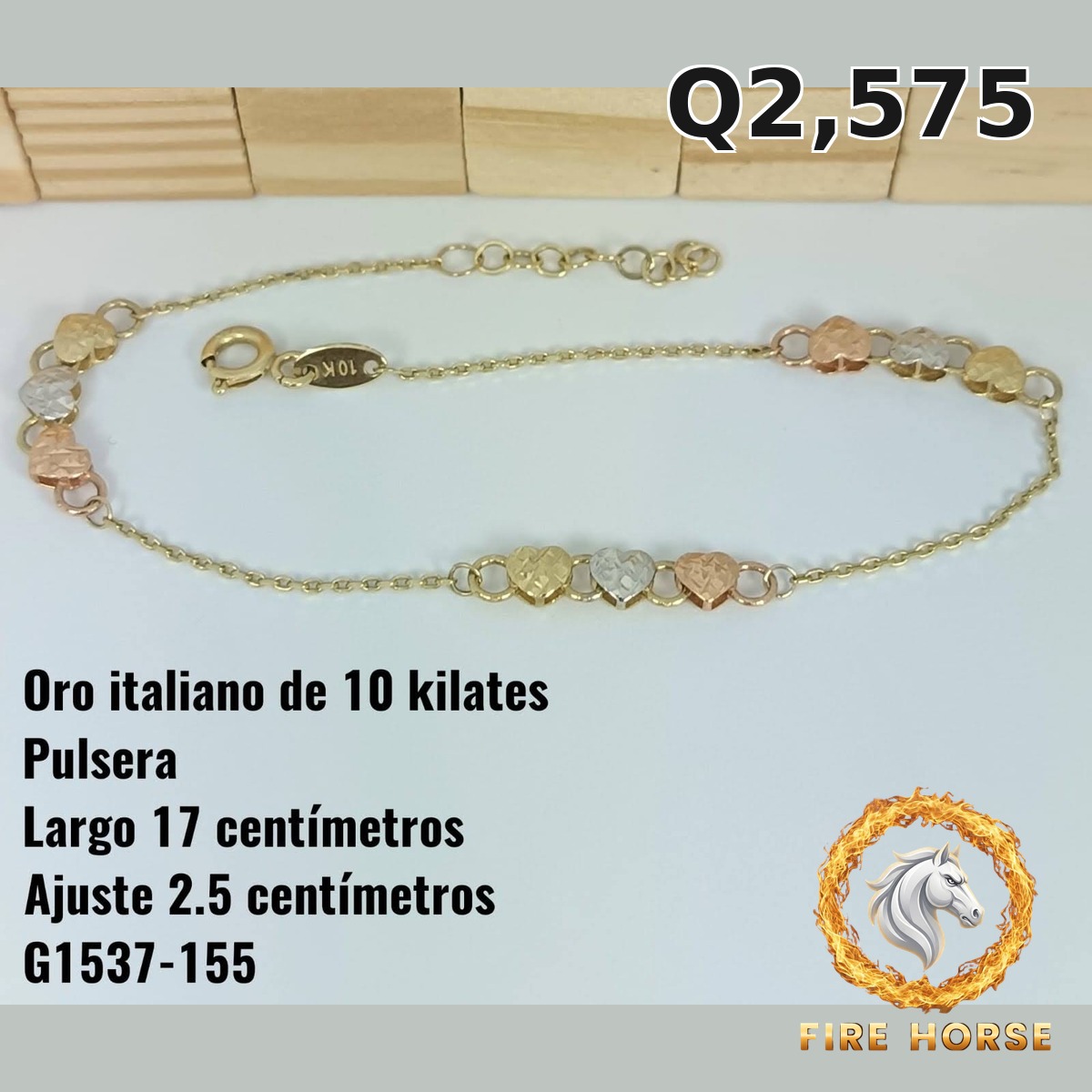 Pulsera de oro italiano 10k — G1537-155