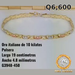 Pulsera de oro italiano 10k — G3948-450