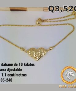 Pulsera ajustable de oro italiano 10k — G2105-240