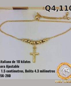 Pulsera ajustable de oro italiano 10k — G2456-280