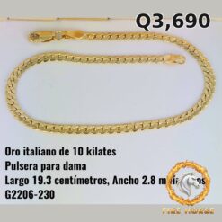 Pulsera para dama de oro italiano 10k — G2206-230