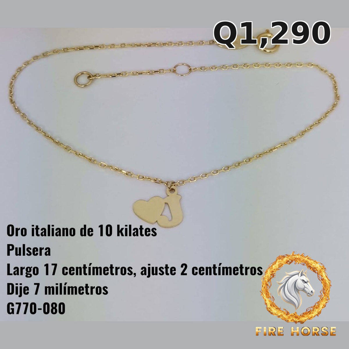Pulsera de oro italiano 10k — G770-080