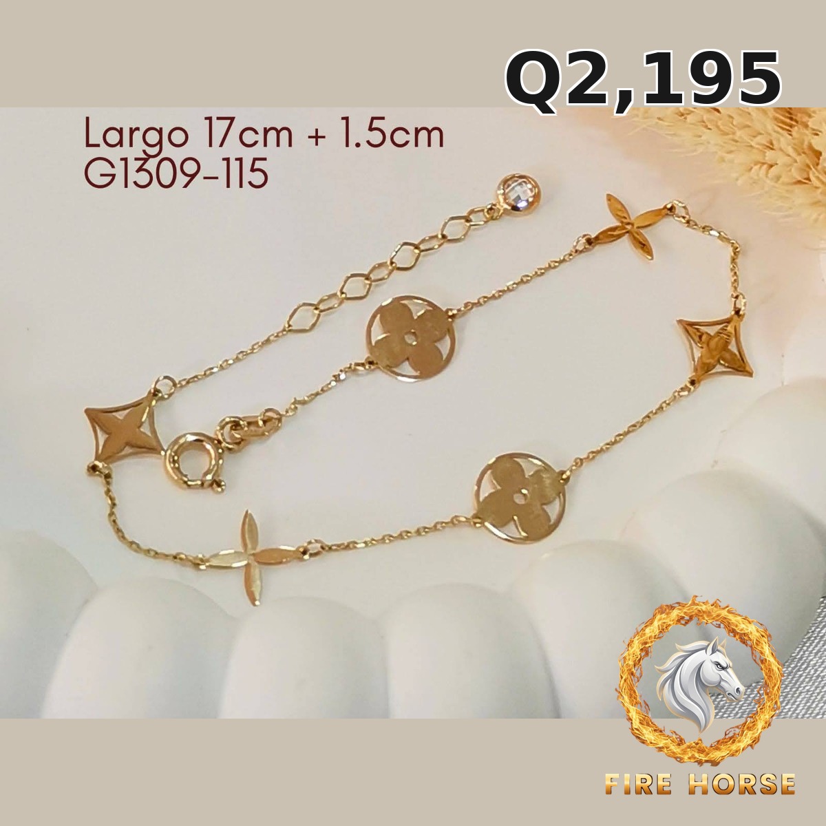 Pulsera de oro italiano 10k — G1309-115