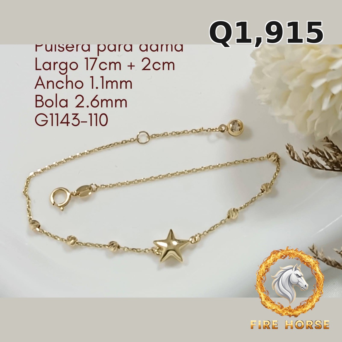 Pulsera para dama de oro italiano 10k — G1143-110