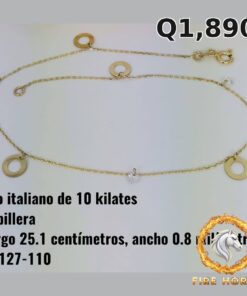 Tobillera de oro italiano 10k — G1127-110