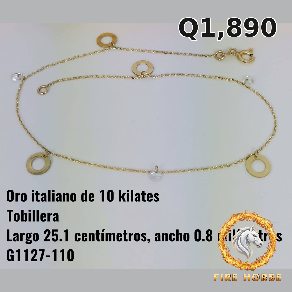 Tobillera de oro italiano 10k — G1127-110