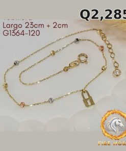 Tobillera de oro italiano 10k — G1364-120